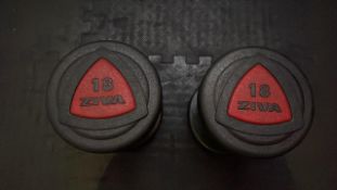 Ziva 18kg Dumbbells x2