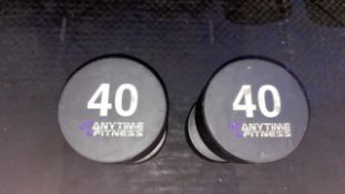 Anytime Fitness 40kg Dumbbells x2