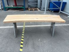 Curved Wooden Bench Seat-No Reserve