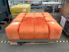Orange Square Pouffe Seat-No Reserve