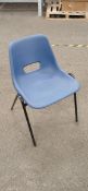 School Style Plastic Seats Dull Blue x7-No Reserve