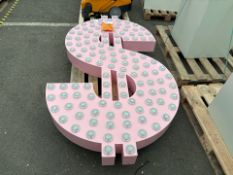 Large Pink Dollar Sign-No Reserve