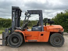 Heli 10 Tonne Diesel Forklift, Only 1414 Hours, 3.3 Metre Lift, Side Shift, Fork Positioner