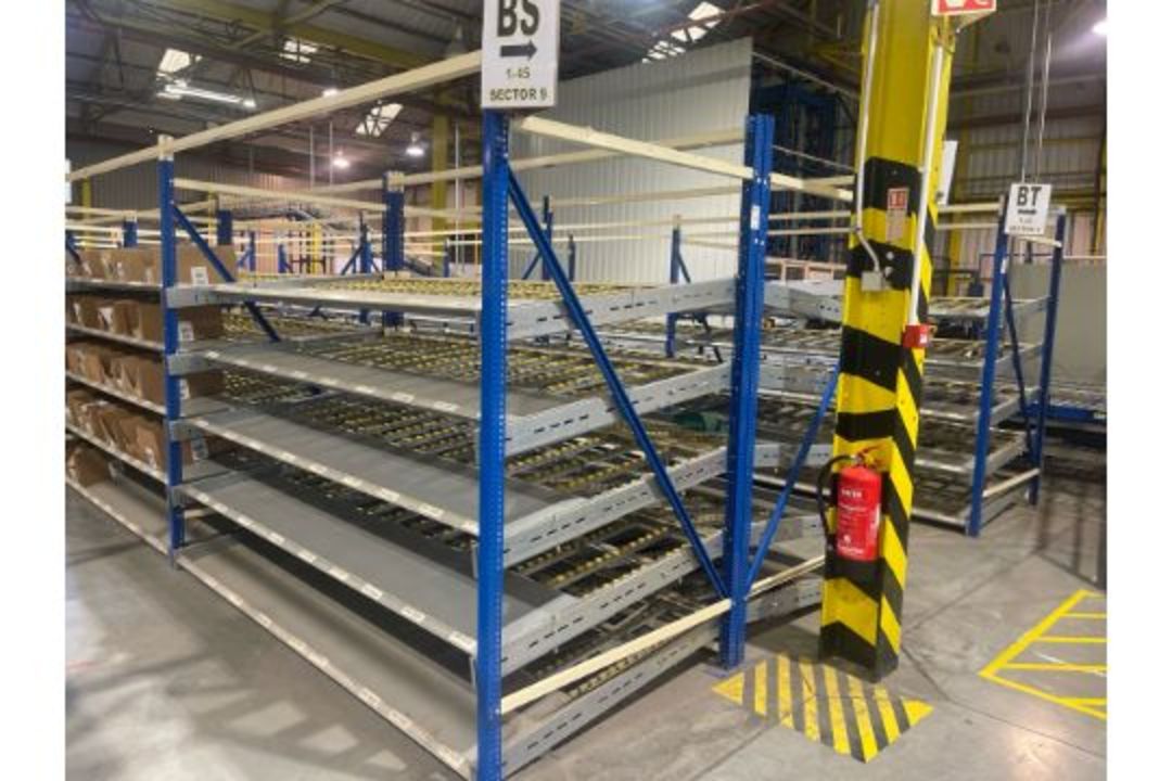 181 Bays of Back To Back Flow Racking Consists 224 Frames, 910 Flow Shelves, Dismantled & Palletised - Image 23 of 27