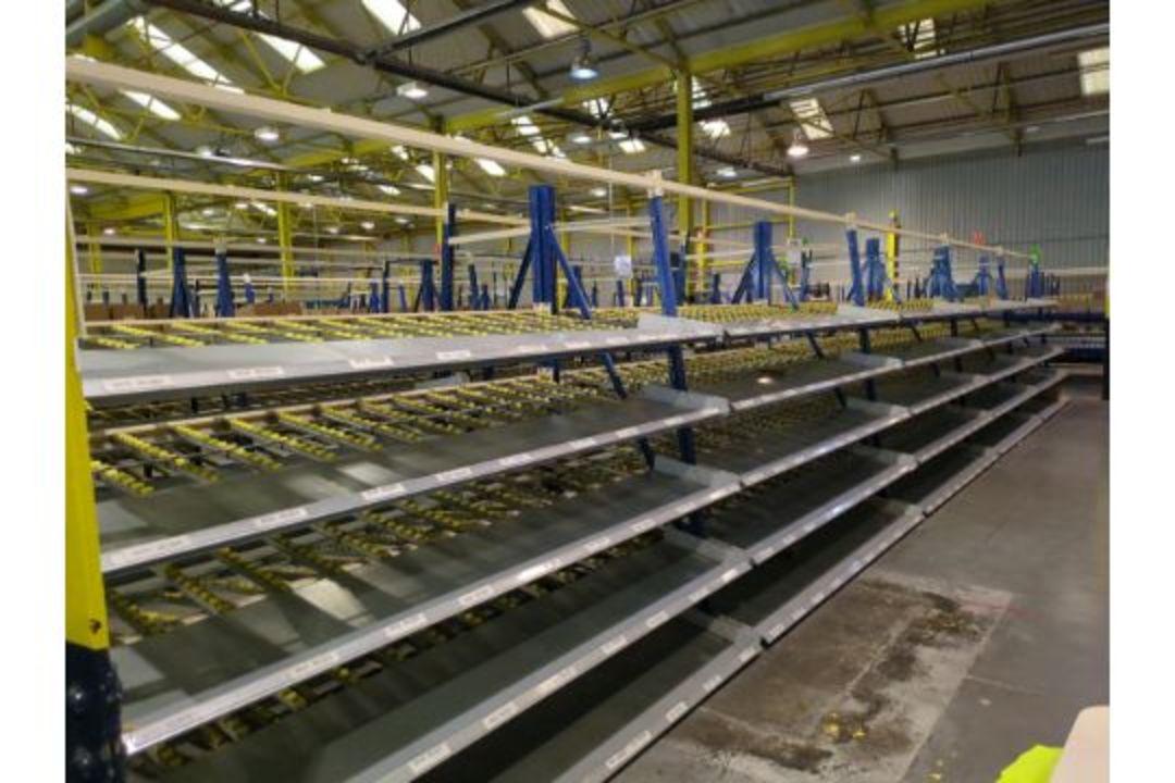 181 Bays of Back To Back Flow Racking Consists 224 Frames, 910 Flow Shelves, Dismantled & Palletised - Image 12 of 27