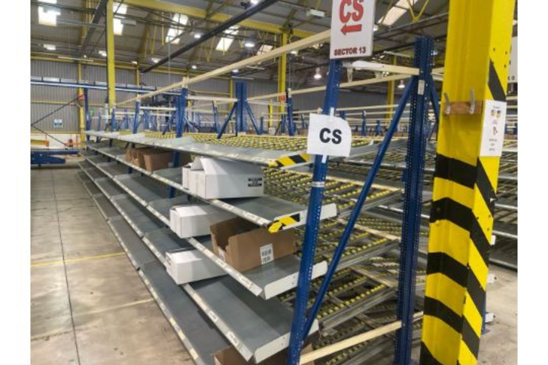 181 Bays of Back To Back Flow Racking Consists 224 Frames, 910 Flow Shelves, Dismantled & Palletised - Image 13 of 27