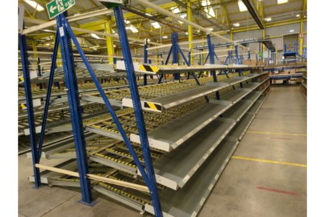181 Bays of Back To Back Flow Racking Consists 224 Frames, 910 Flow Shelves, Dismantled & Palletised - Image 26 of 27