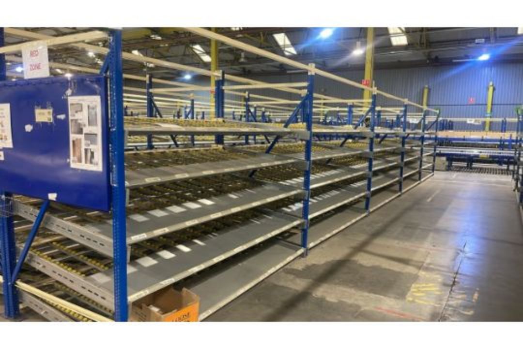 181 Bays of Back To Back Flow Racking Consists 224 Frames, 910 Flow Shelves, Dismantled & Palletised - Image 18 of 27
