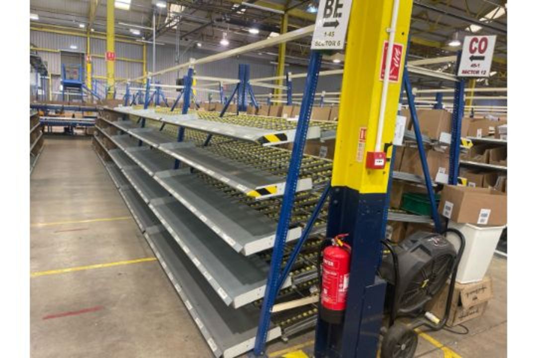 181 Bays of Back To Back Flow Racking Consists 224 Frames, 910 Flow Shelves, Dismantled & Palletised - Image 8 of 27