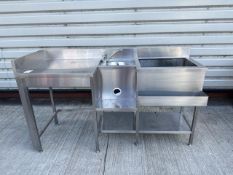Stainless Steel Prep Unit With Wash Basin And Ice Box, No Reserve