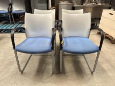 Blue Fabric Chairs x4 - No Reserve