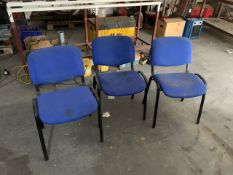 Blue Felt Chairs x3- No Reserve