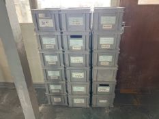 18 Small Grey Warehouse Crates - No Reserve