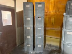 Grey Plastic Warehouse Crates x8