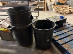 Black Plastic Waste Bins x3 - No Reserve