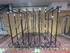9 Assorted Black Wheeled Clothes Rail - No Reserve