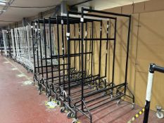 9 Assorted Black Wheeled Clothes Rail - No Reserve