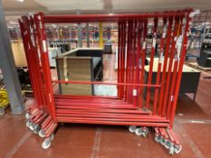 15 Red Wheeled Clothing Rails - No Reserve