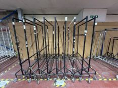 9 Assorted Black Wheeled Clothes Rail - No Reserve