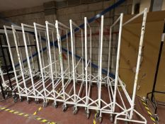 10 White Wheeled Clothing Rails - No Reserve