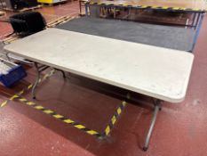 Pair Of White And Black Foldout Tables - No Reserve