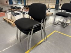 Black Felt Metal Frame Chairs x3 - No Reserve