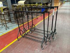 4 Assorted Black Wheeled Clothing Rails - No Reserve
