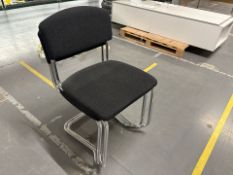 Pair Of Leaning Black Felt Chairs - No Reserve