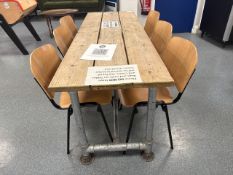 Industrial Canteen Table & Chairs - No Reserve