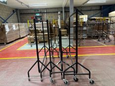 4 Assorted Black Wheeled Clothing Rails - No Reserve