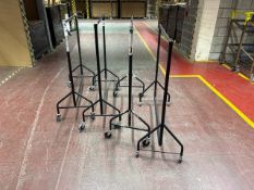 4 Assorted Black Wheeled Clothing Rails - No Reserve