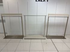 3 x Distressed Wood & Steel Clothes Rails - No Reserve