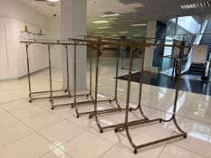 5 x Gold Coloured Merchandise Rails With Glass Top - No Reserve