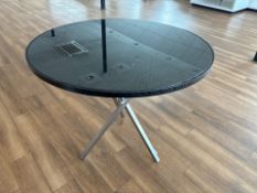Circular Glass Top Table With Metal Tripod Legs - No Reserve