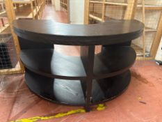 Pair Of Semi Circle Black Wooden Display Units - No Reserve