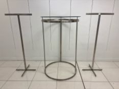 Circular Glass Top Stainless Steel Display Rail With Pair Of Cross Rails - No Reserve