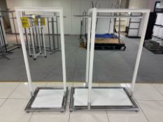 Pair Of Rounded White Metal Frame Rails - No Reserve