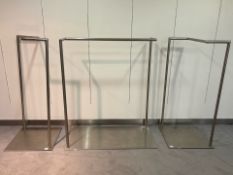 3 Stainless Steel Right Angle Clothing Rails - No Reserve