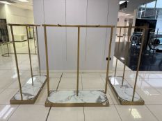 3 x Gold Coloured /Marble Effect Merchandise Rails - No Reserve