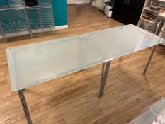 2 x Glass Top Table With Metal Legs