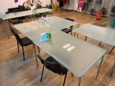 3 x Glass Top Table With Metal Legs