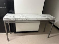 Marble Effect PVC Top Metal Frame Table