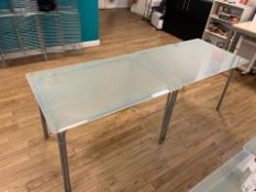 2 x Glass Top Table With Metal Legs