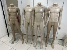 4 x Male Mannequins, No Reserve