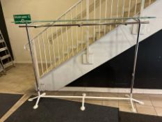 Metal Frame Clothes Rail With Glass Top