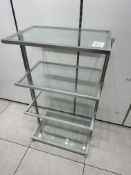 4 Tier Metal / Glass Shelf Unit - No Reserve