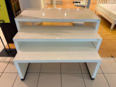 3 Stack Gloss White Wooden Lacquer Tables