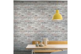 8 Rolls Of Grandeco Vintage Brick Pastel Wallpaper, No Reserve