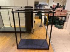Black Metal Frame Display Rail With Glass Top