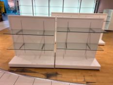 2 x Wooden Frame Display Unit With Glass Shelves